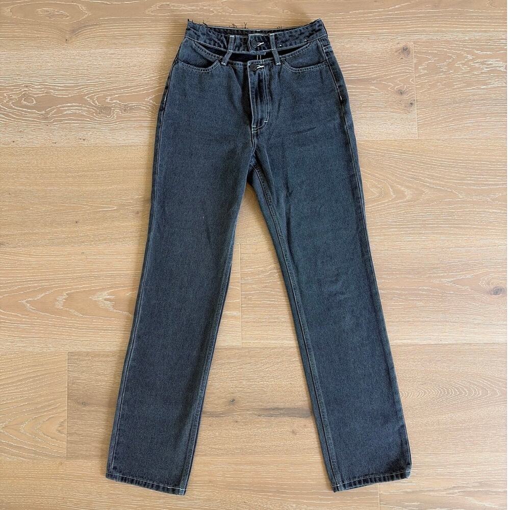 Glassons Jeans Cut Out Waist Size 8 Black